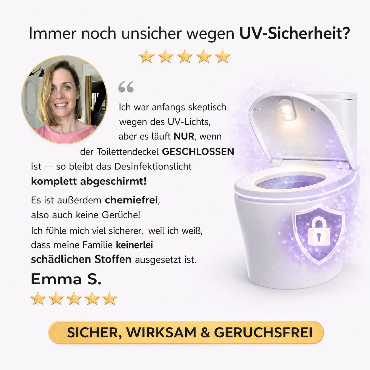 Selbstreinigende UV-Toiletten-Desinfektion & Nachtlicht